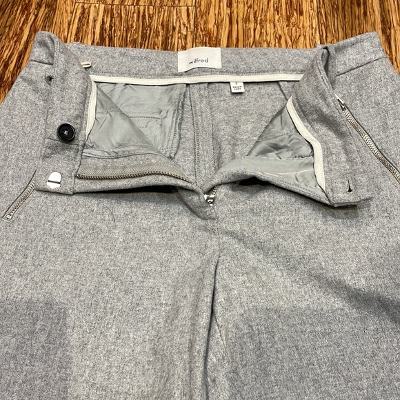Wilfred gray cashmere wool cropped zipper pocket tapered ankle pants size 0 - Picture 6 of 11